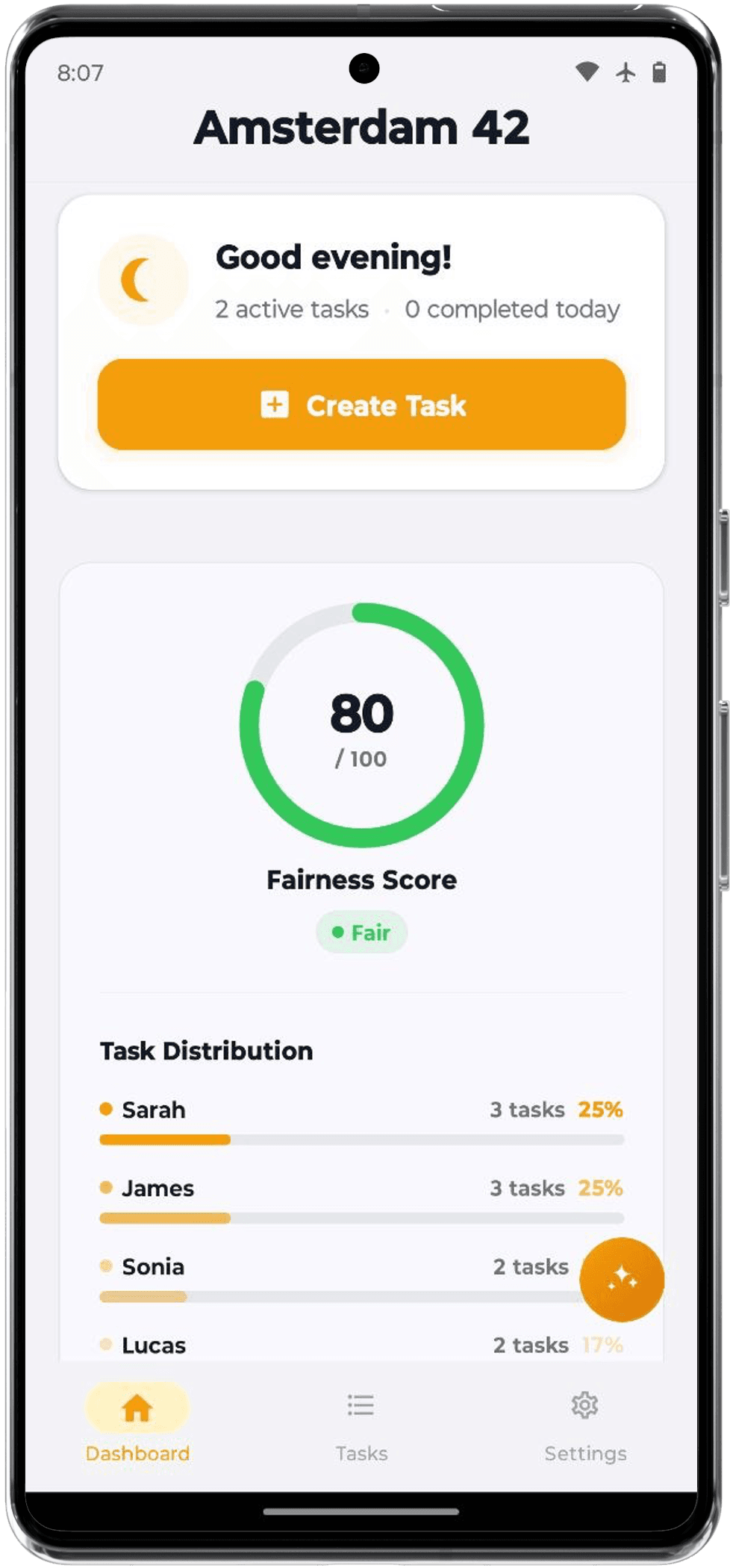 Dashboard with Fairness Score