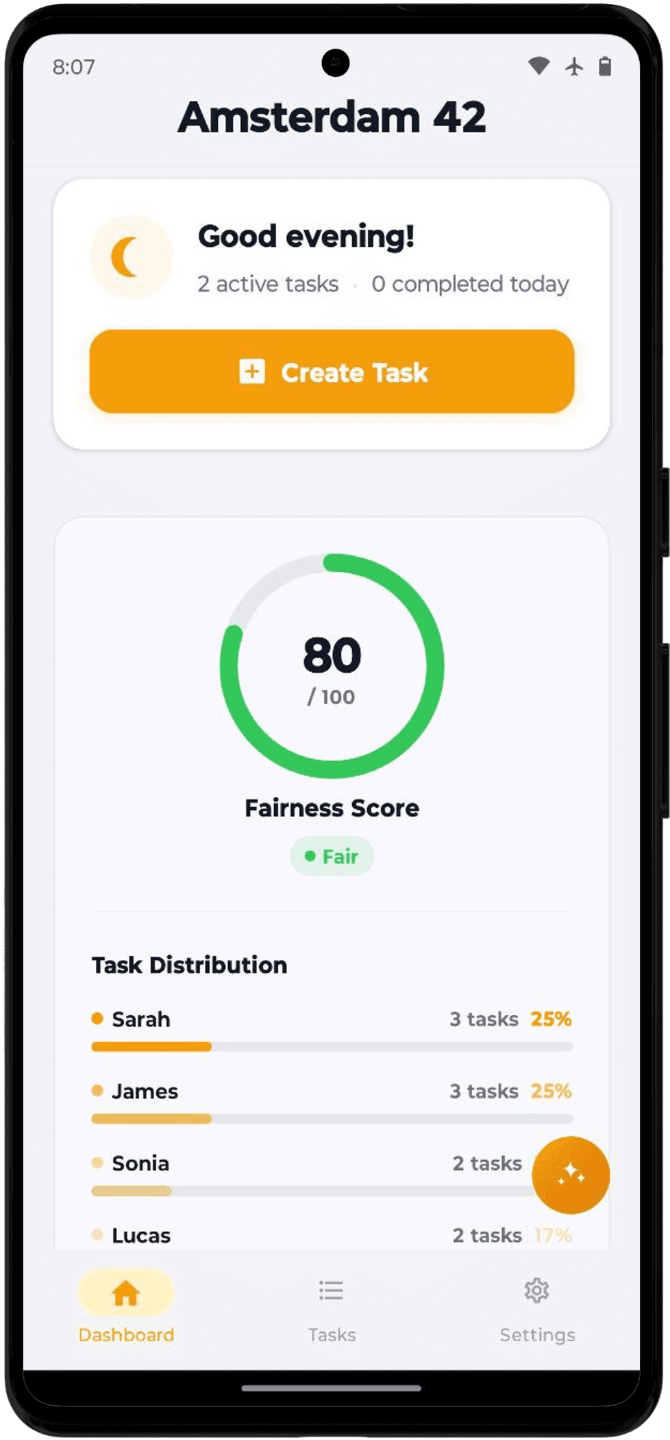 Panel con Puntuación de equidad